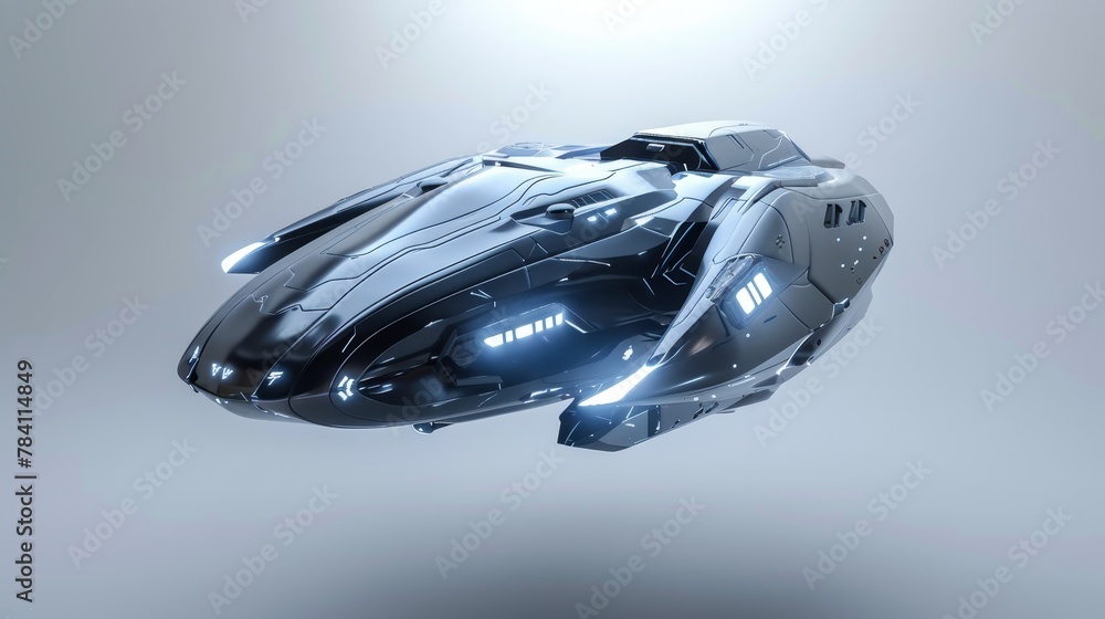 Poster an isolated 3d render of a futuristic flying object ai generated illustration