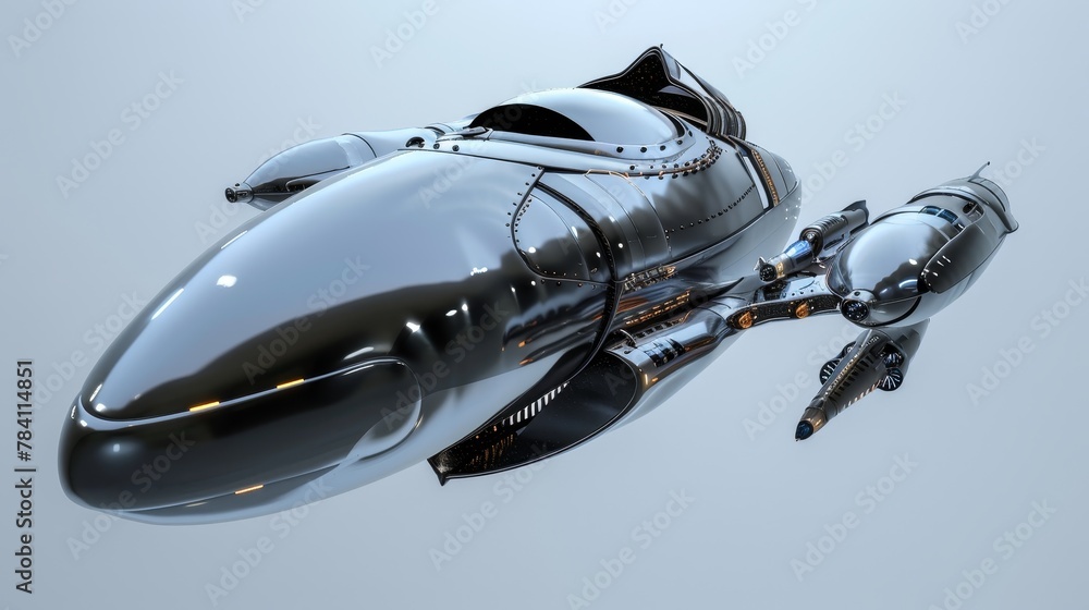 Poster an isolated 3d render of a futuristic flying object ai generated illustration