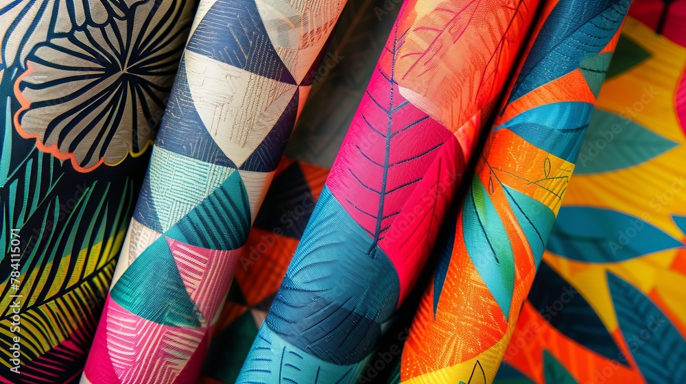 Poster Bold colors and patterns in a repeating design   AI generated illustration