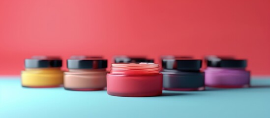 The Best Lip Balm Collection with Vibrant Cosmetic Containers Arranged in a Stylish Pattern on a Colorful Background