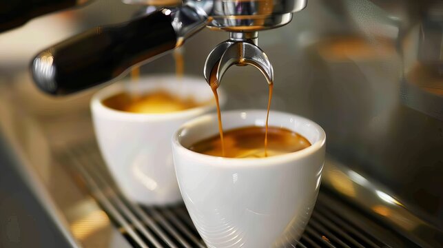 Coffee machine dispensing cups of java   AI generated illustration