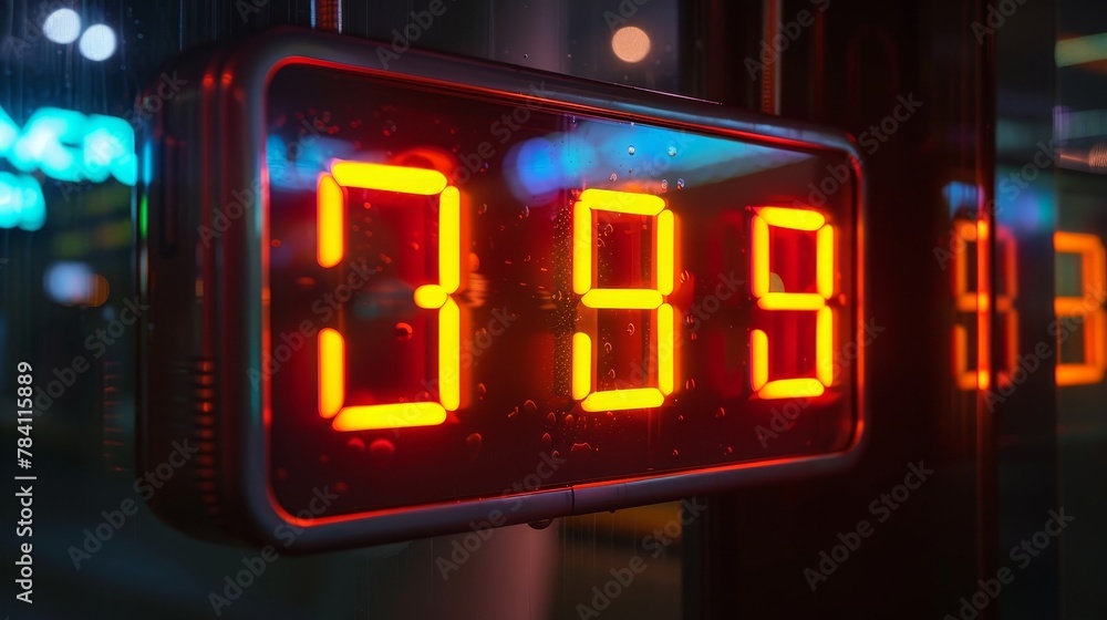 Poster digital clock counting down the hours ai generated illustration