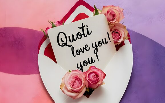 Free photo note that says quoti love youquot inside an envelope with hearts and roses