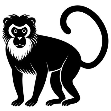 Vector hoests monkey colobus silhouette vector style, SVG hoests monkey colobus
