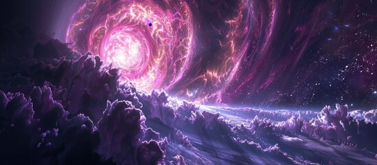 Interstellar Odyssey A Captivating Cosmic Surge of Energy and Light - obrazy, fototapety, plakaty