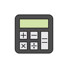 Electronic calculator icon isolated on white background. Vector illustration.