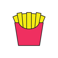 French fries icon isolated on a white background. Vector illustration.