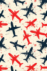 Abstract pattern of airplanes inspired by the concept of business trips and tourism. Minimalistic illustration.