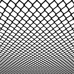 Wired Metal Fence Mesh Vector. Pattern Texture Of Steel Wire Grid Isolated On White Transparent Background. 3d Aluminum Grate For Jail Cage. Safety Barrier.