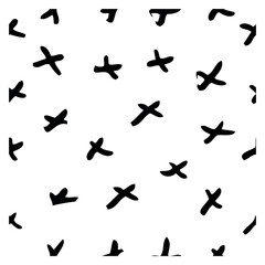 seamless background cross, simple vector hand draw sketch doodle
