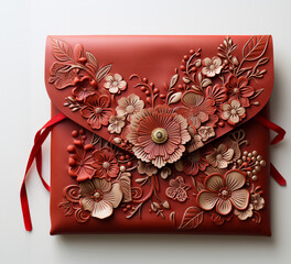 Chinese Style Designer Red Envelope with Embroidery and Moth