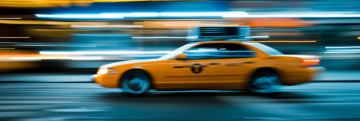 a cab speeding down a street in any city in the world