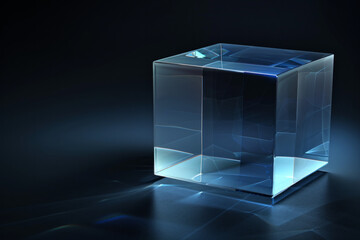 An isolated 3D transparent cuboid