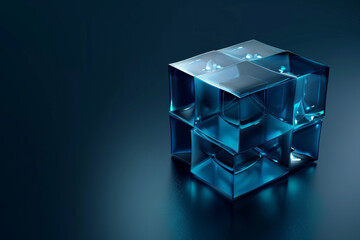 An isolated 3D transparent cuboid