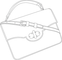 Stylish drawn bag on white background