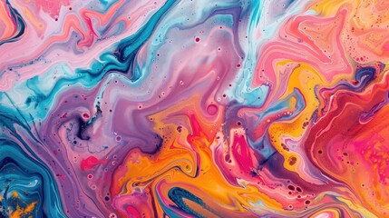 Colorful abstract painting background. Liquid marbling paint background. Fluid painting abstract texture. Intensive colorful mix of acrylic vibrant