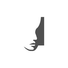 the logo consists of the letter I and face. Abstract motive, Fill and elegant.