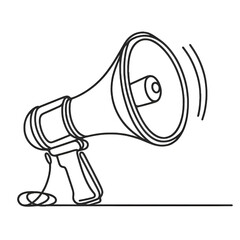 One continuous line drawing of public horn speaker.High quality and isolated on a white background.