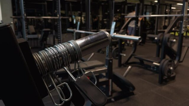Machinery Medley: Navigate through a city gym brimming with modern exercise equipment machines, creating a vibrant fitness landscape for gym-goers.