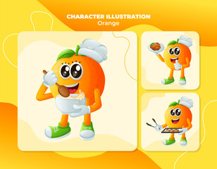 Cute orange character in the kitchen