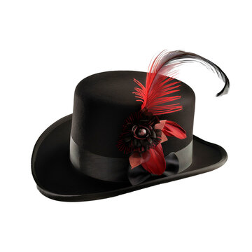 black hat with fether