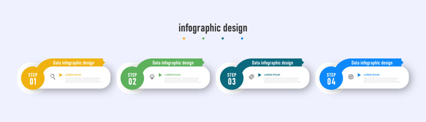 Obraz premium Infographics design template timeline with 4 steps or options. can be used for workflow diagram, info chart, web design. vector illustration.