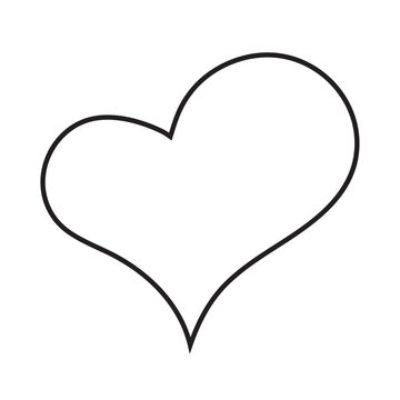 Vector Heart Icon Outline Isolated