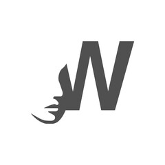 the logo consists of the letter W and face. Abstract motive, Fill and elegant.