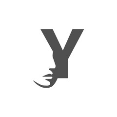 the logo consists of the letter Y and face. Abstract motive, Fill and elegant.