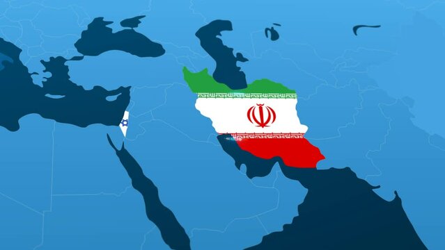 Iran Missile and Drone Offensive Against Israel - Contemporary Middle East Conflict Illustration