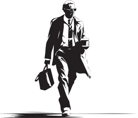 Professional Passage Businessman Striding Forward Business Trek The Journey of Success