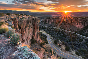 Spectacular Sunset over New Mexico Landscape - A Journey Through Nature's Artistry