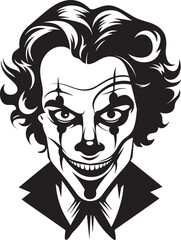 Macabre Jester Creepy Clown Symbol Shadow Circus Sinister Clown Logo