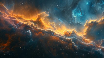 Colorful gases swirling in deep space-1 - obrazy, fototapety, plakaty