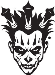 Midnight Mirth Sinister Clown Vector Macabre Merriment Creepy Clown Icon