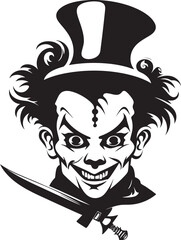 Midnight Mime Eerie Clown Logo Phantom Parody Creepy Clown Vector