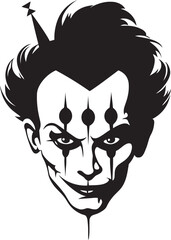 Cryptic Cabaret Creepy Clown Vector Ghostly Grin Sinister Clown Icon