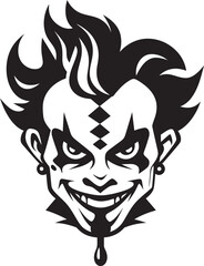 Sinister Soiree Sinister Clown Icon Haunting Hilarity Eerie Clown Emblem