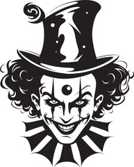 Twisted Trickery Creepy Clown Emblem Shadowed Sideshow Sinister Clown Symbol
