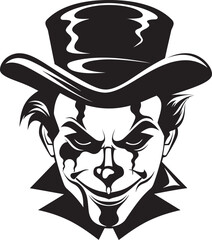 Phantom Foolery Sinister Clown Emblem Haunted Harlequin Eerie Clown Icon