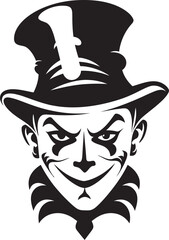 Dark Delight Creepy Clown Emblem Design Cryptic Carnival Sinister Clown Symbol Icon