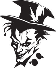 Phantom Festivities Creepy Clown Vector Sinister Showcase Chilling Clown Emblem