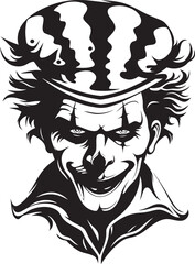 Ghastly Giggles Eerie Clown Symbol Sinister Circus Creepy Clown Emblem Design