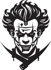 Haunting Hilarity Creepy Clown Vector Macabre Mirth Sinister Clown Emblem