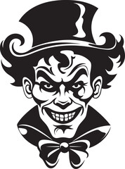 Ghostly Grins Sinister Clown Logo Design Haunting Hilarity Eerie Clown Vector Icon