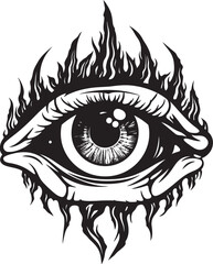 Hades Glare Demon Hand and Eyeball Vector Icon Fiendish Focus Devils Hold on Eyeball Logo Design