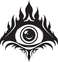 Sinister Stare Demon Hand Holding Eyeball Vector Design Malevolent Gaze Devils Grip on Ocular Icon