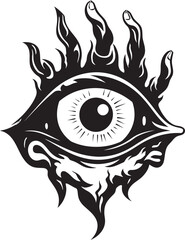 Diabolic Stare Infernal Hand Symbol Malevolent Vision Demons Grasp Vector