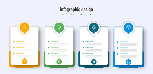 Modern template for infographics design timeline with 4 steps, options. can be used for workflow diagram, info chart, web design. vector illustration.