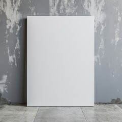 Mock up poster. Blank vertical canvas, gray wall and floor on background - obrazy, fototapety, plakaty